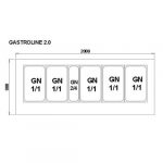 Kjøledisk buffet med kjøling | 5 x 1/1 GN, 1 x 2/4 GN | B2000xD800xH1250mm | IGLOO Poland | GH-GL101 | GHXHHBB | 304171