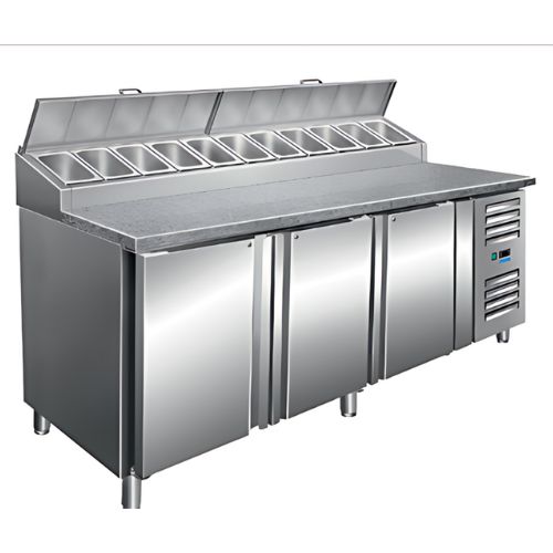 Pizzabenk granitt topp | med kjølerenne | 725liter | 10x1/3GN | B2000xD850xH1140mm | SARO Germany | SARKFEA | 323-1120 | 162535