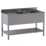 Oppvaskbenk ECO 20x7 med 2 kummer til høyre | B2000xD700xH850mm | GASTROHERO GERMANY | GHXWFF | GH-SPT-ECO2070R2 | 170637