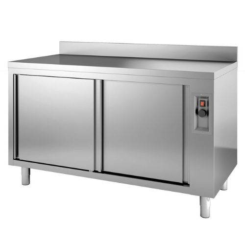 Varmeskap rustfritt stål, skyvedører | 30°C/90°C | B1200xD600xH850mm | GASTROHERO Germany | GH-WSS-ECO12X6A | 263126