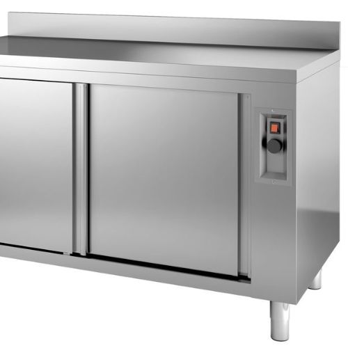 Varmeskap rustfritt stål, skyvedører | 30°C/90°C | B1200xD600xH850mm | GASTROHERO Germany | GH-WSS-ECO12X6A | 263126