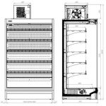 Kjøledisk MAX | -1°C/+7°C | 6 hyller | 3,5kW | Hengslede dører | Inkl. separat kjølemotor | B2500xD975xH2210/2600mm | CombiSteel 7469.0110 | COXEBHE | 301859