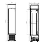 Brus kjøleskap BLACK 232 Liter | B450xD497xH2024mm | Combisteel 7464.0200