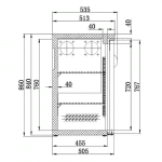 Bar kjøler med 2 dører | B1462xD513xH860mm | Combisteel 7450.0315