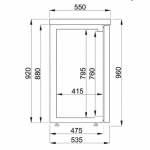 Bar kjøler 3 dører | 500 liter | B1940xD550xH950mm | Combisteel 7489.5275