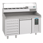 Pizzabenk md 5 skuffer | 380 liter | B1550xD800xH1080mm | Combisteel 7489.5230