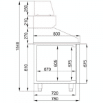 Pizzabenk med skuff | 615 liter | B2100xD800xH1080mm | Combisteel COXKHDB | 7489.5235