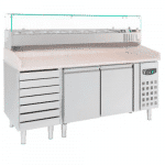 Pizzabenk med 7 skuffer | 580 liter | B2025xD800xH1000mm | Combisteel 7950.0042