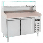 Pizzabenk med 2 dører | 390 liter | B1510xD800xH1000mm | Combisteel 7950.0040