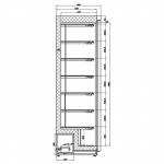 Fryseskap for storkjøkken 340 liter | B600xD585xH1850mm | Combisteel 7450.0570