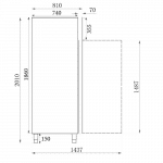 Fryseskap rustfri | 600 liter | B680xD810xH2010mm | Combisteel SS+AL | 7450.0410