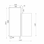 Kjøleskap rustfri 630 liter | B680xD810xH2010mm | CombiSteel 7450.0400