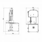 Beinsag rustfritt stål | arbeidsflate 700x650 | arbeidshøyde 350 | B670xD620xH1150mm | COMBISTEEL | COXEBW | 7073.0025 | 321708