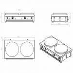 Crêpemaskin | 2x Ø400 mm | 2x3kW | B9000xD520xH245mm | CombiSteel 7491.0045 | COXECE | 321735