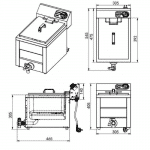 Frityr 1X8 Liter | 3KW-230V | B305xD545xH305mm | CombiSteel 7518.0200