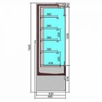 Veggkjøler | JAMIE | Svart | +2 °C/+4 °C | 5 hyller | 2,3 kW | innvendig nattgardin | B1935xD665xH1920mm | CombiSteel 7350.0045 | COXEEFC | 321948