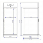 ROLL-IN Fryseskap PRO LINE | 700 liter | B910xD1210xH2210mm | Combisteel 7489.5440