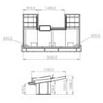 Fiskedisk 3,94m2 | B3050xD1760xH1088mm | Combisteel 7178.0915