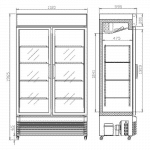 Kjøleskap med skyvedører 750 liter | B1120xD610xH1965mm | Combisteel BEZ-750 SL | 7455.1395