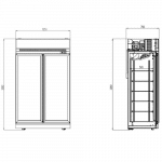 Kjøleskap med glassdør | 1000 liter | B1253xD710xH2092mm | Combisteel INS-1000R | 7455.2400